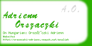 adrienn orszaczki business card